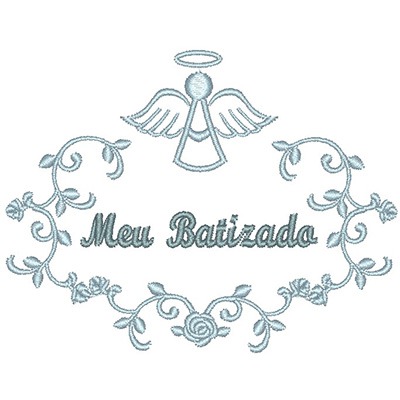 Matriz de matriz Matriz De Bordado Meu Batizado Provençal Com Anjo